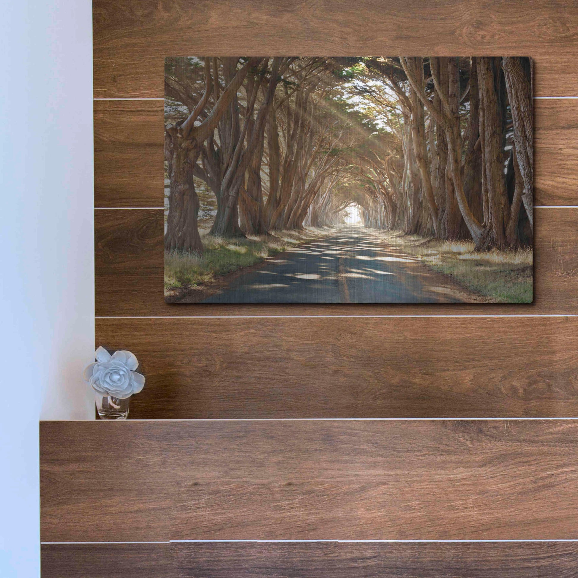 Luxe Metal Art 'Cypresses' by Alan Klug, Metal Wall Art,16x12