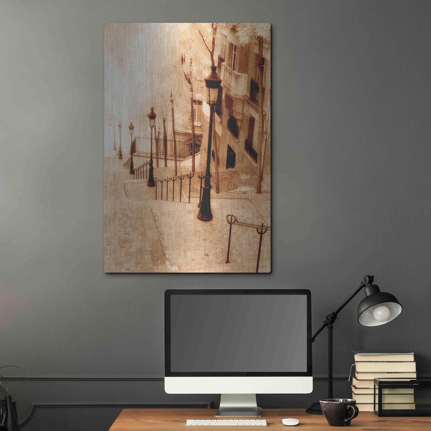 Luxe Metal Art 'Montmartre Paris' by Alan Klug, Metal Wall Art,24x36