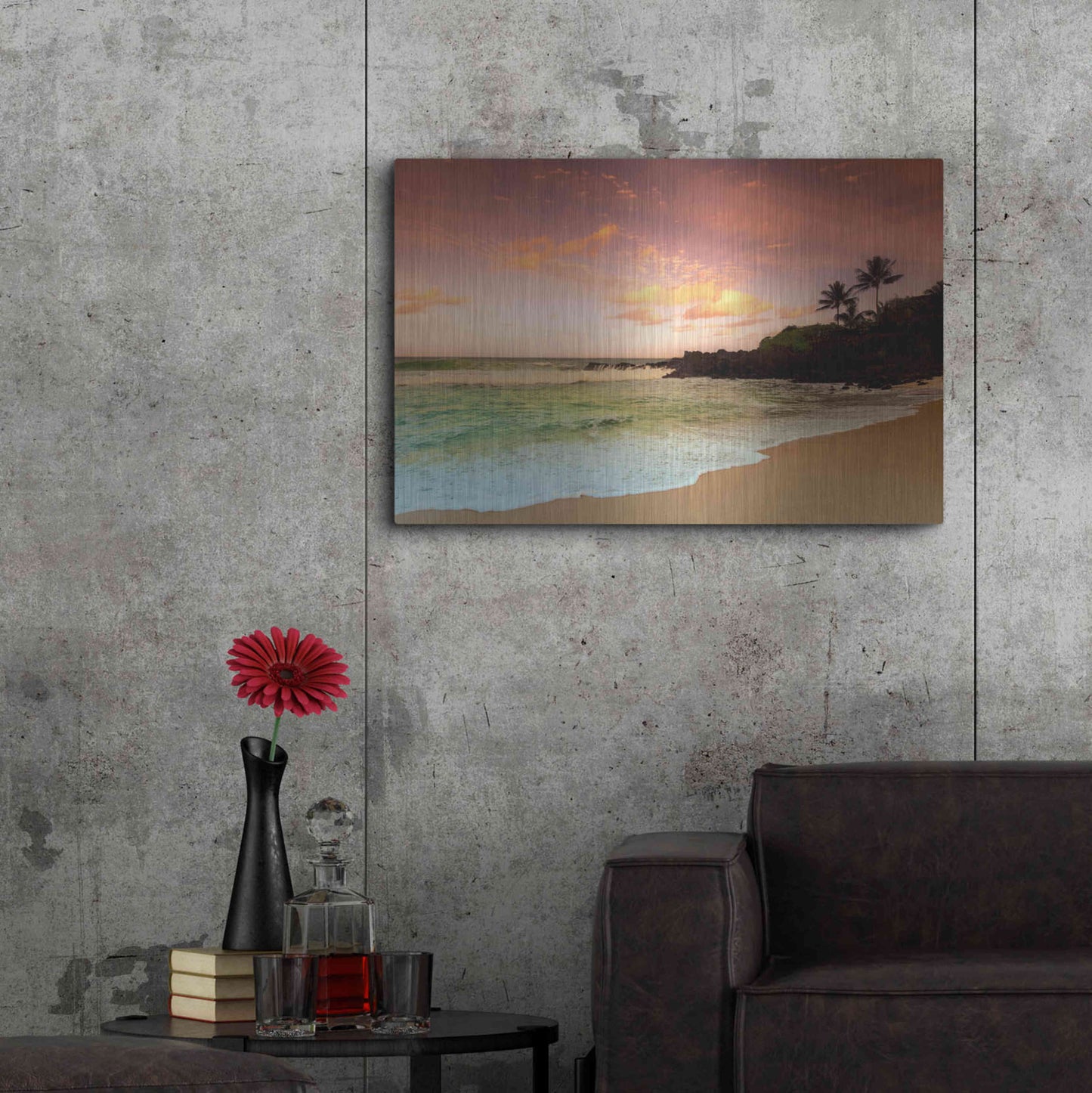 Luxe Metal Art 'North Shore Dawn Oahu' by Alan Klug, Metal Wall Art,36x24