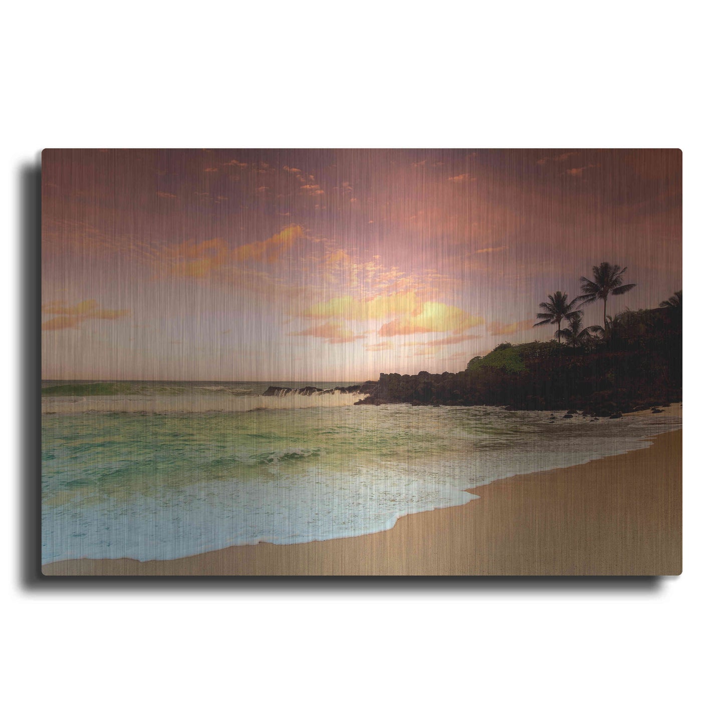 Luxe Metal Art 'North Shore Dawn Oahu' by Alan Klug, Metal Wall Art