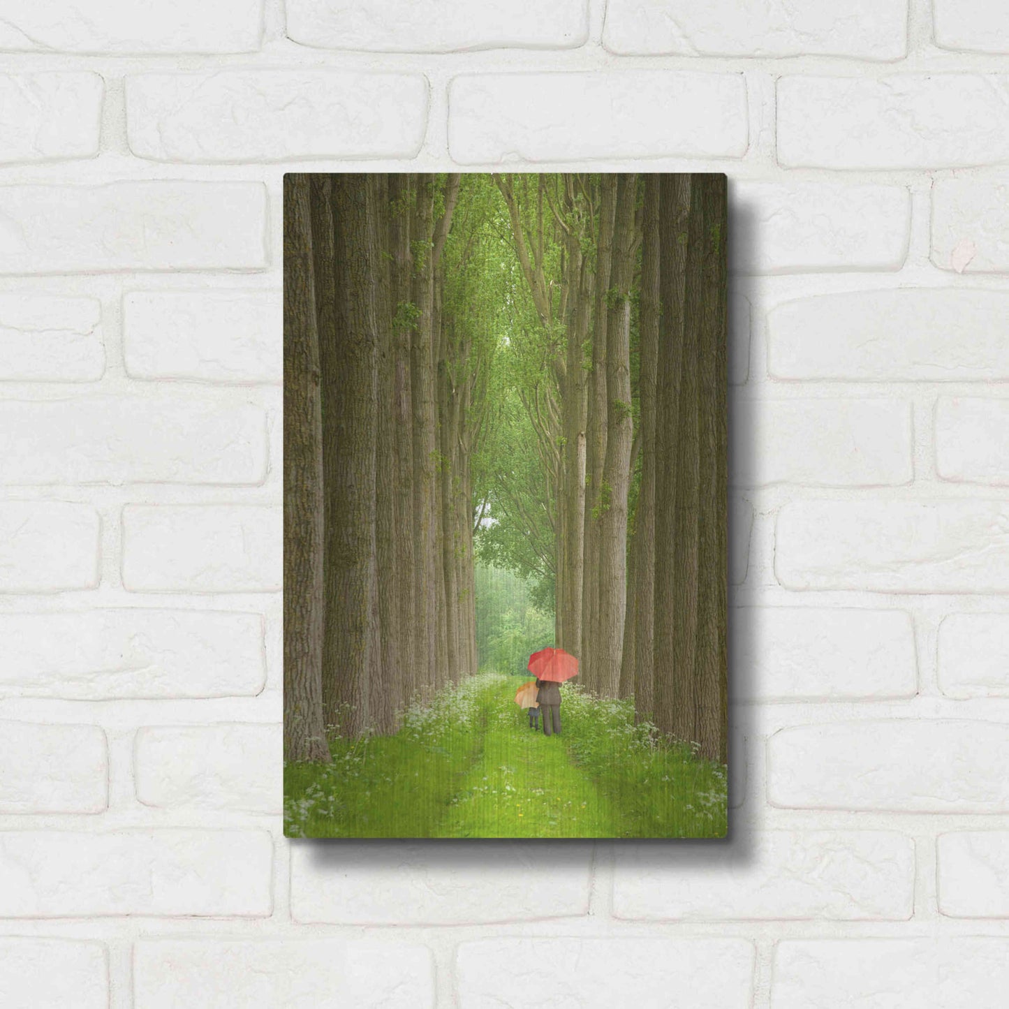 Luxe Metal Art 'Two Umbrellas Belgium' by Alan Klug, Metal Wall Art,12x16