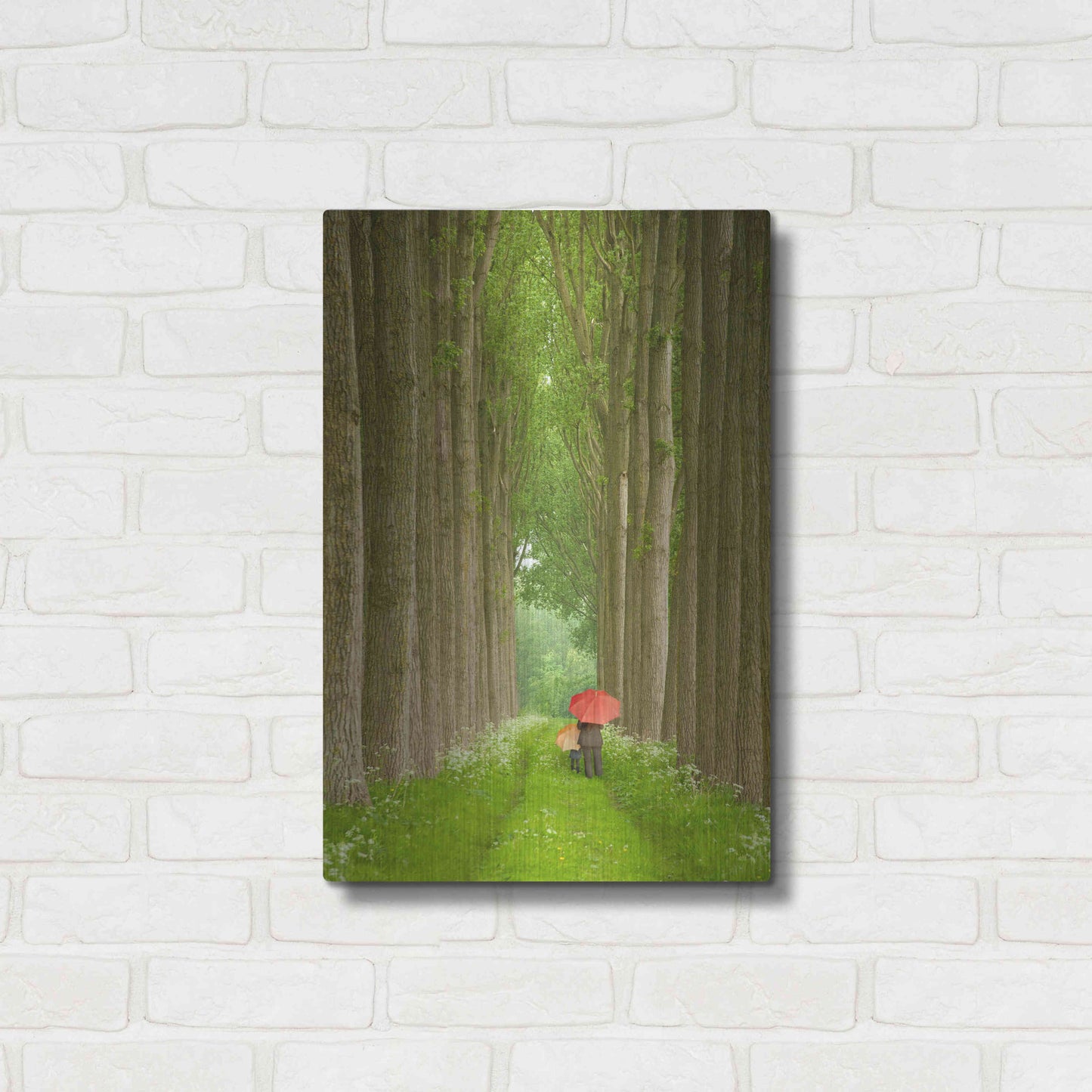 Luxe Metal Art 'Two Umbrellas Belgium' by Alan Klug, Metal Wall Art,16x24