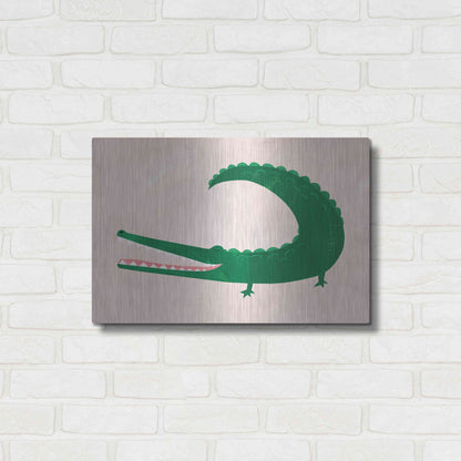 Luxe Metal Art 'Crocodile' by Emily Kopcik, Metal Wall Art,24x16