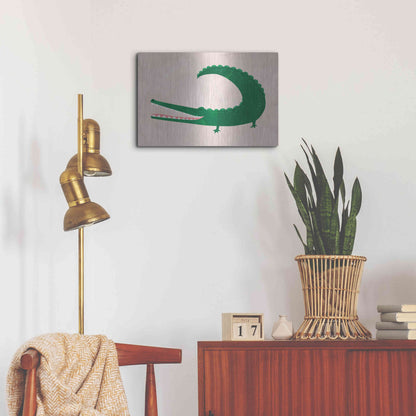 Luxe Metal Art 'Crocodile' by Emily Kopcik, Metal Wall Art,24x16