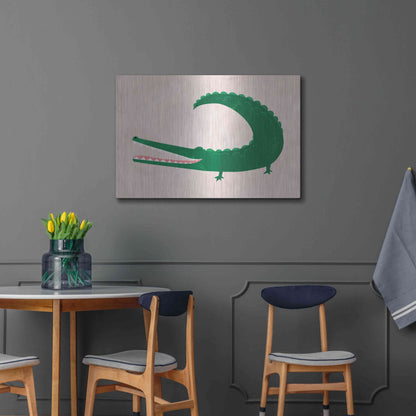 Luxe Metal Art 'Crocodile' by Emily Kopcik, Metal Wall Art,36x24
