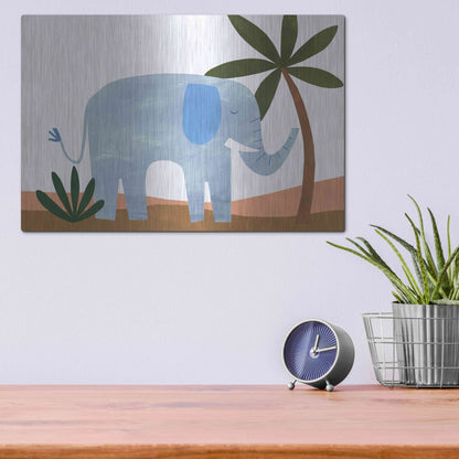 Luxe Metal Art 'Ellie The Elephant' by Emily Kopcik, Metal Wall Art,16x12