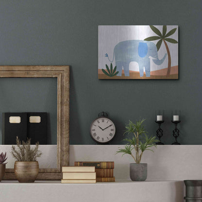 Luxe Metal Art 'Ellie The Elephant' by Emily Kopcik, Metal Wall Art,16x12