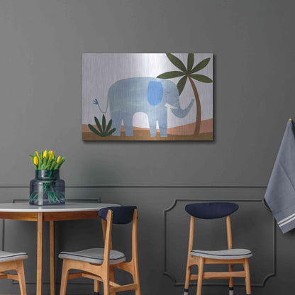 Luxe Metal Art 'Ellie The Elephant' by Emily Kopcik, Metal Wall Art,36x24