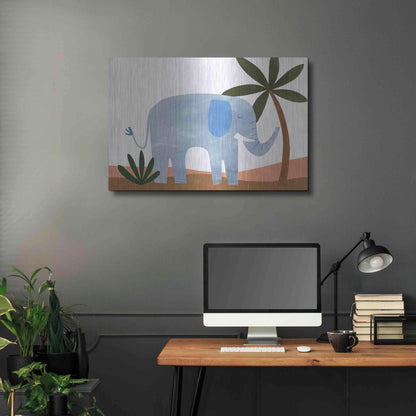 Luxe Metal Art 'Ellie The Elephant' by Emily Kopcik, Metal Wall Art,36x24
