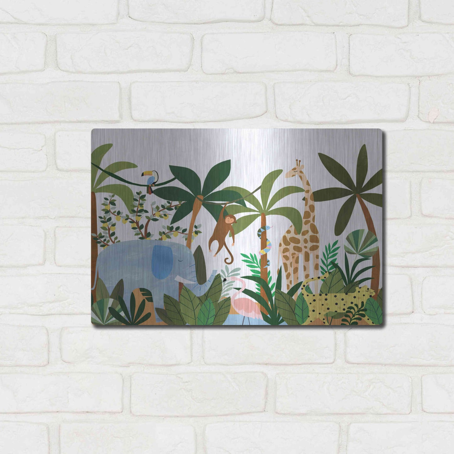 Luxe Metal Art 'Jungle' by Emily Kopcik, Metal Wall Art,16x12