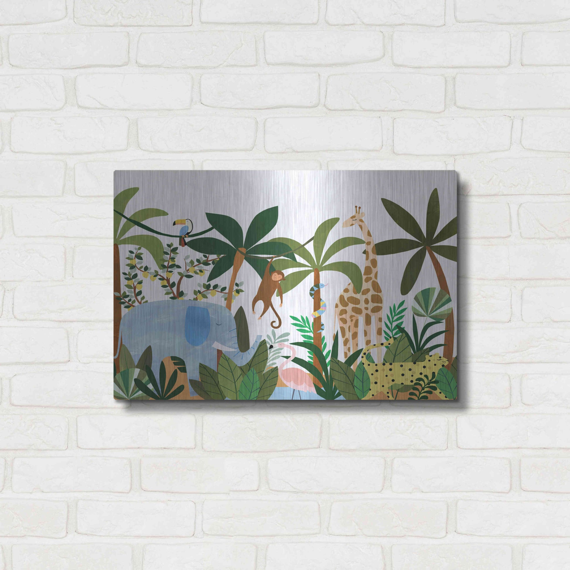 Luxe Metal Art 'Jungle' by Emily Kopcik, Metal Wall Art,24x16