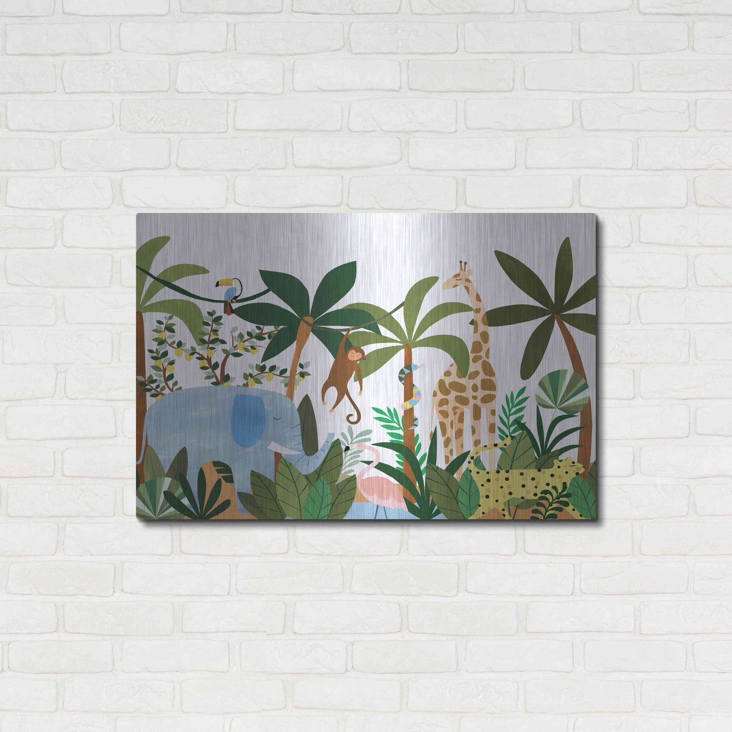 Luxe Metal Art 'Jungle' by Emily Kopcik, Metal Wall Art,36x24