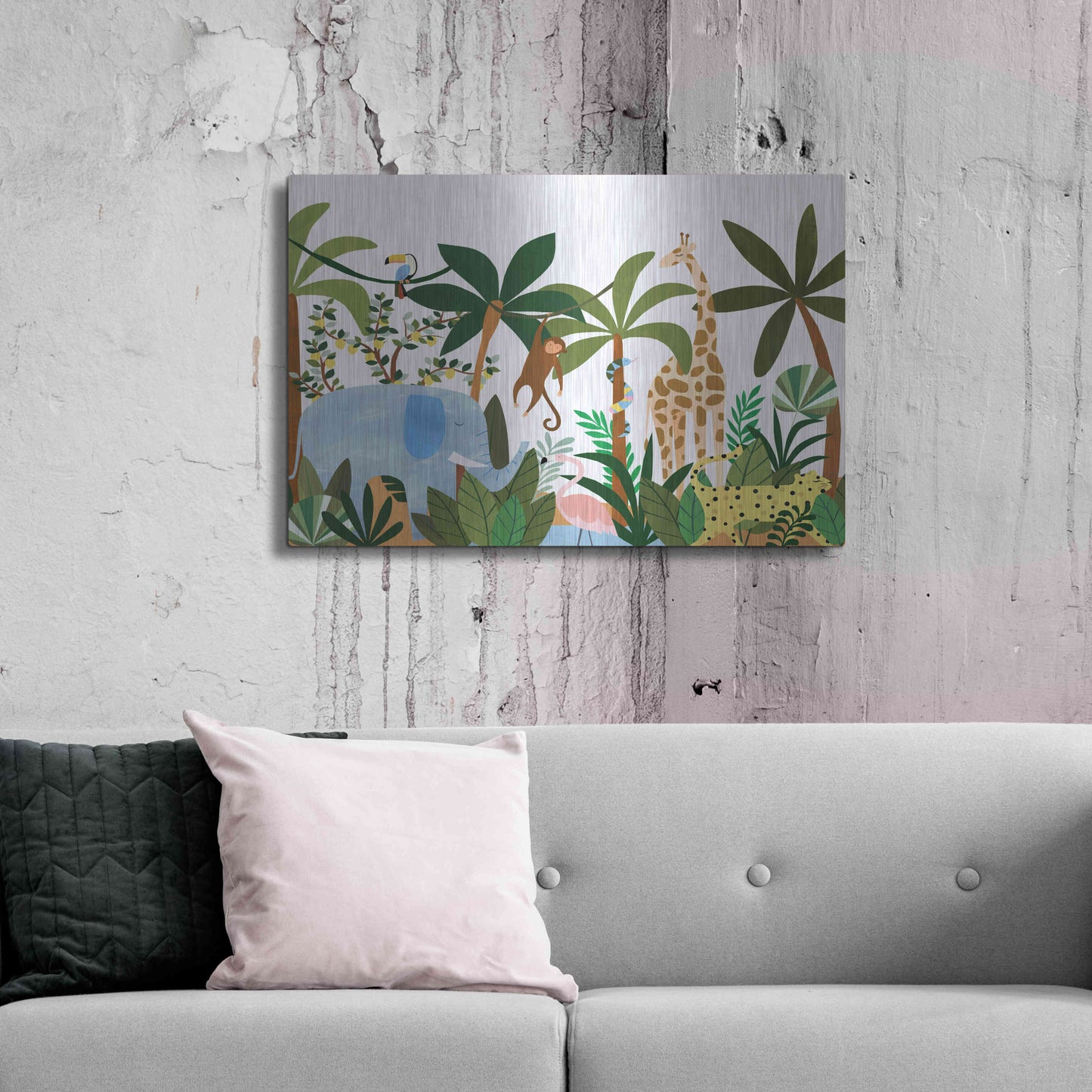 Luxe Metal Art 'Jungle' by Emily Kopcik, Metal Wall Art,36x24