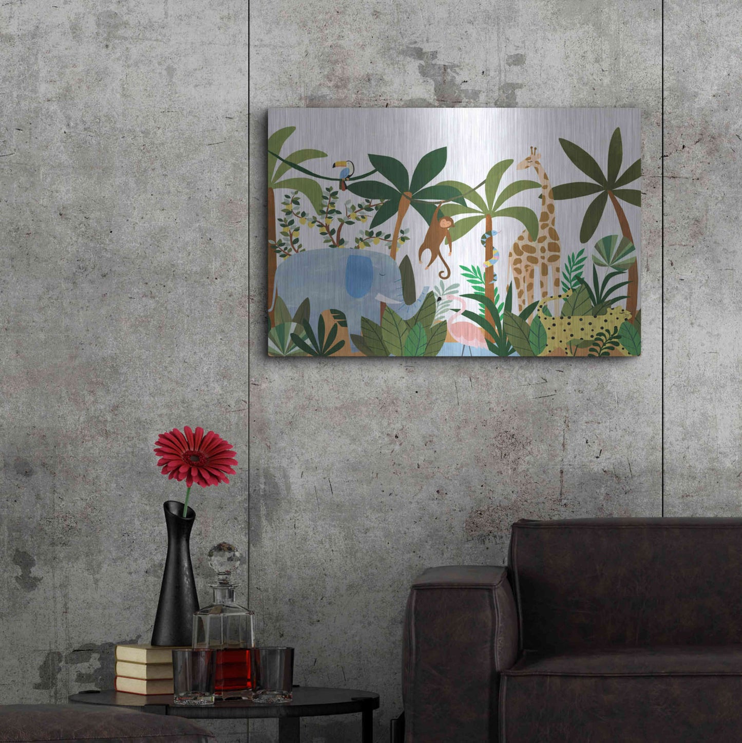 Luxe Metal Art 'Jungle' by Emily Kopcik, Metal Wall Art,36x24