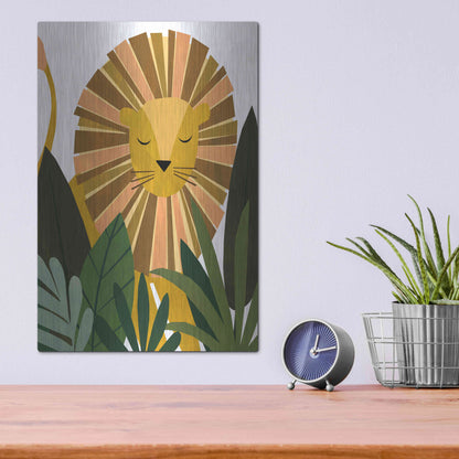 Luxe Metal Art 'Liam The Lion' by Emily Kopcik, Metal Wall Art,12x16