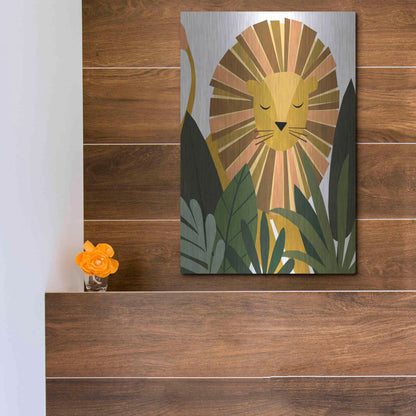 Luxe Metal Art 'Liam The Lion' by Emily Kopcik, Metal Wall Art,12x16