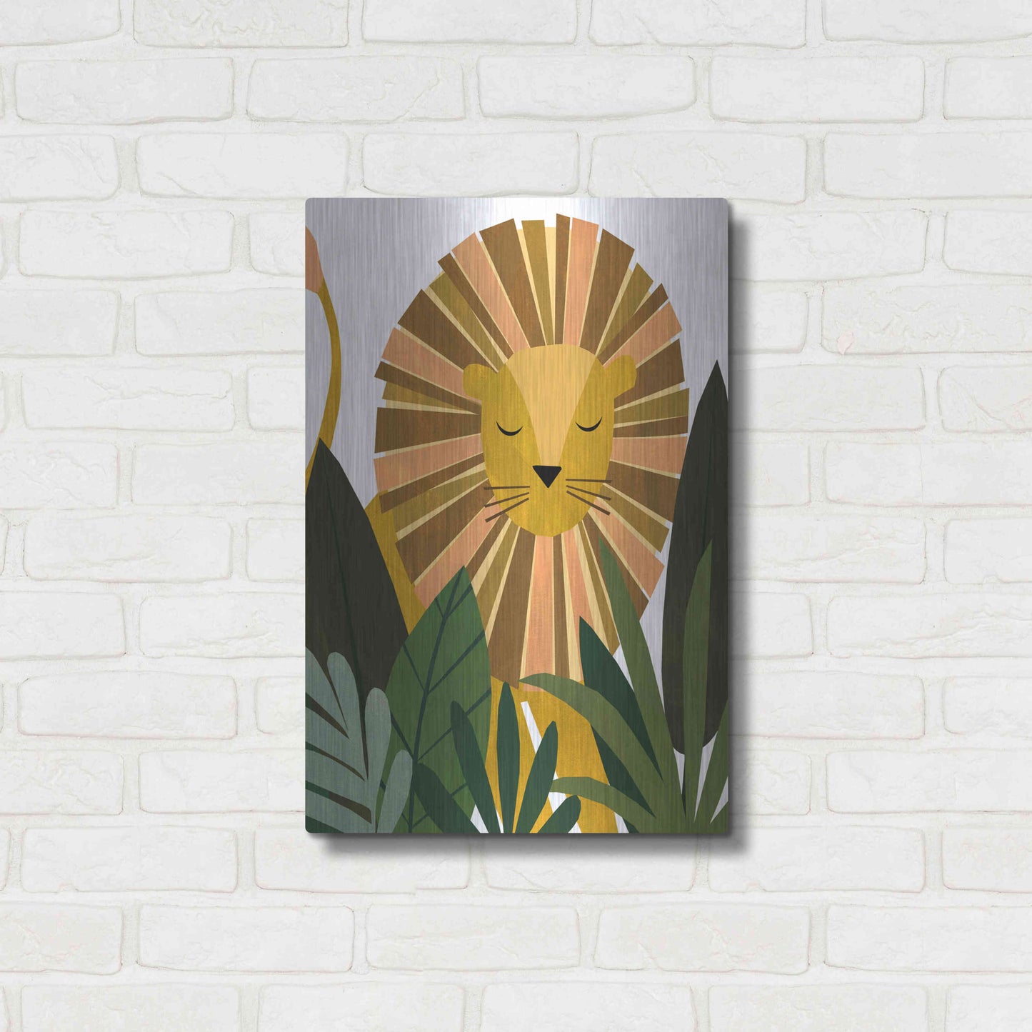 Luxe Metal Art 'Liam The Lion' by Emily Kopcik, Metal Wall Art,16x24