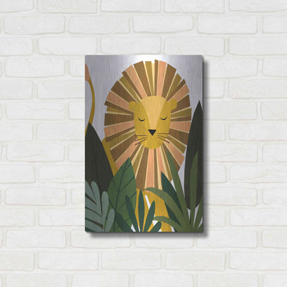 Luxe Metal Art 'Liam The Lion' by Emily Kopcik, Metal Wall Art,16x24