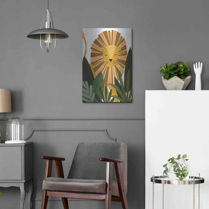 Luxe Metal Art 'Liam The Lion' by Emily Kopcik, Metal Wall Art,16x24