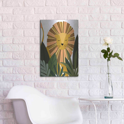 Luxe Metal Art 'Liam The Lion' by Emily Kopcik, Metal Wall Art,16x24