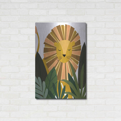Luxe Metal Art 'Liam The Lion' by Emily Kopcik, Metal Wall Art,24x36