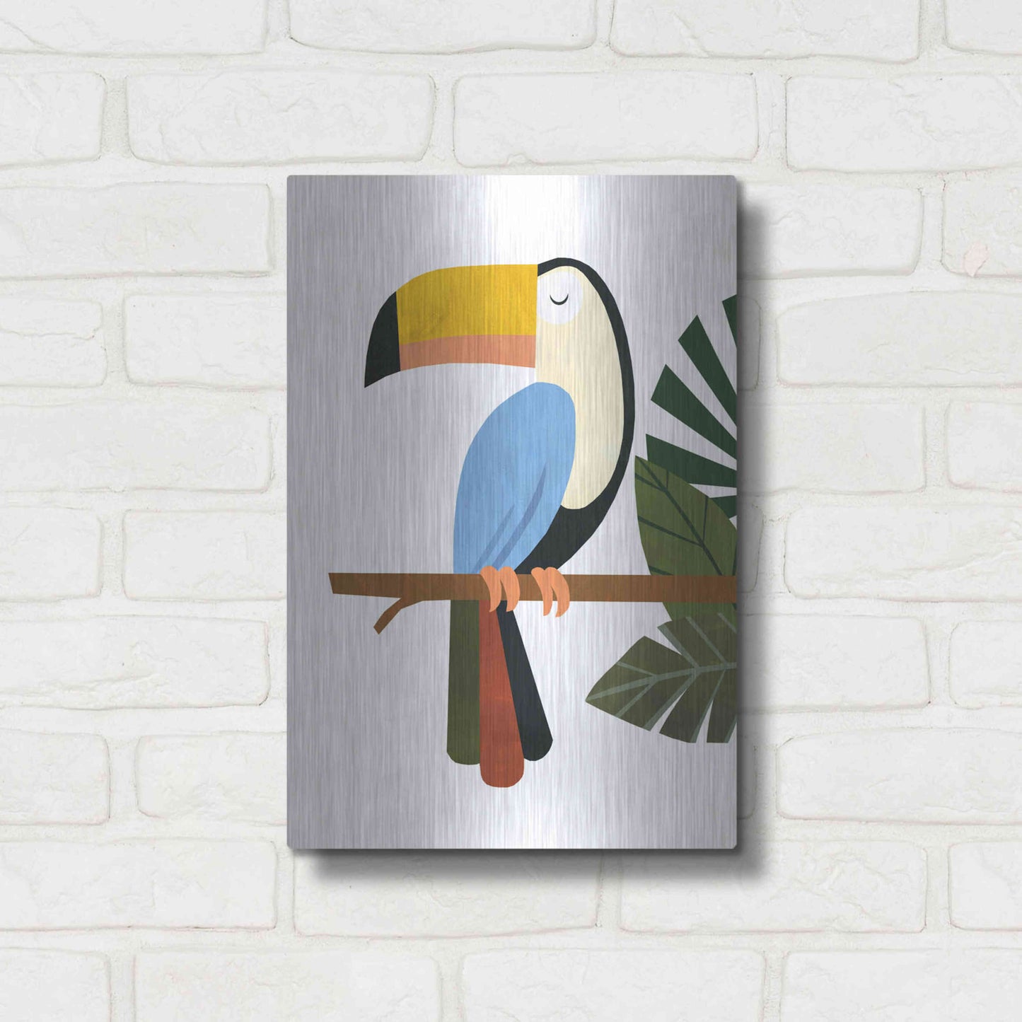 Luxe Metal Art 'Tucker The Toucan' by Emily Kopcik, Metal Wall Art,12x16