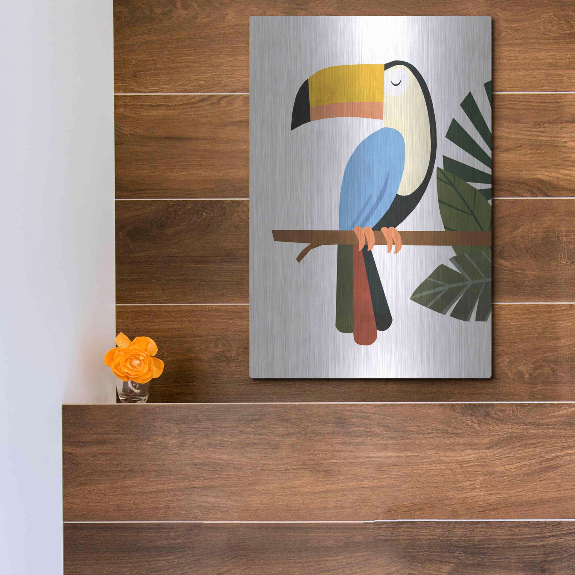 Luxe Metal Art 'Tucker The Toucan' by Emily Kopcik, Metal Wall Art,12x16