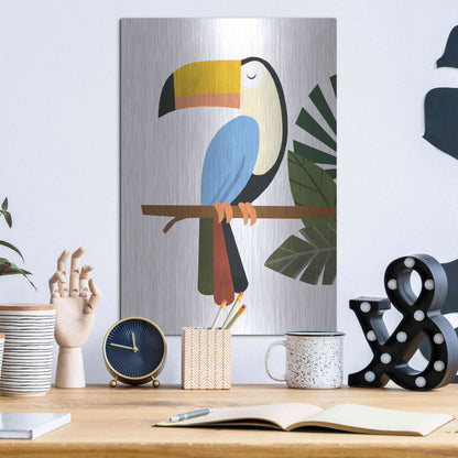 Luxe Metal Art 'Tucker The Toucan' by Emily Kopcik, Metal Wall Art,12x16
