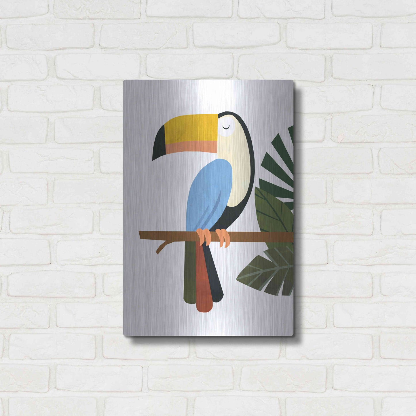 Luxe Metal Art 'Tucker The Toucan' by Emily Kopcik, Metal Wall Art,16x24