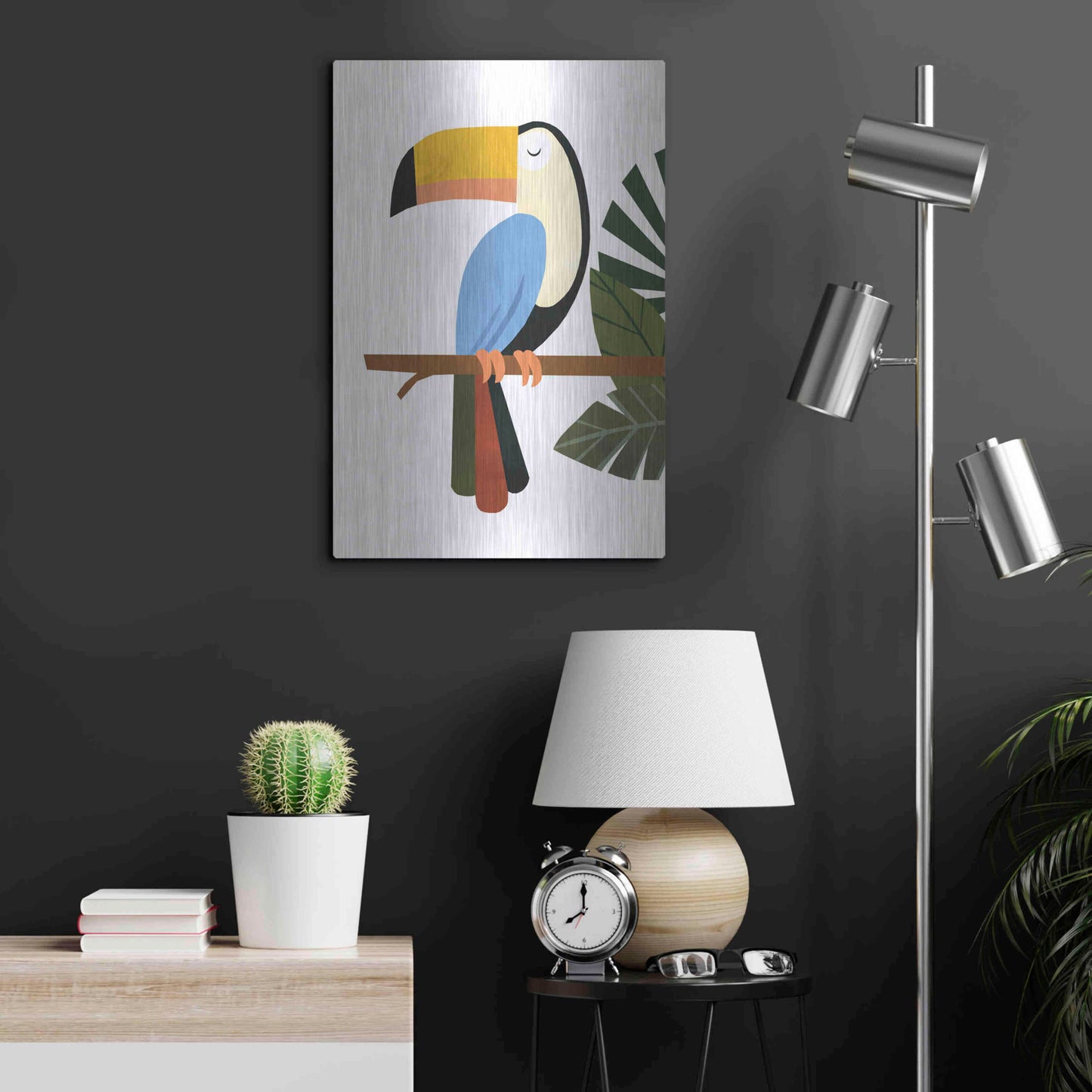 Luxe Metal Art 'Tucker The Toucan' by Emily Kopcik, Metal Wall Art,16x24