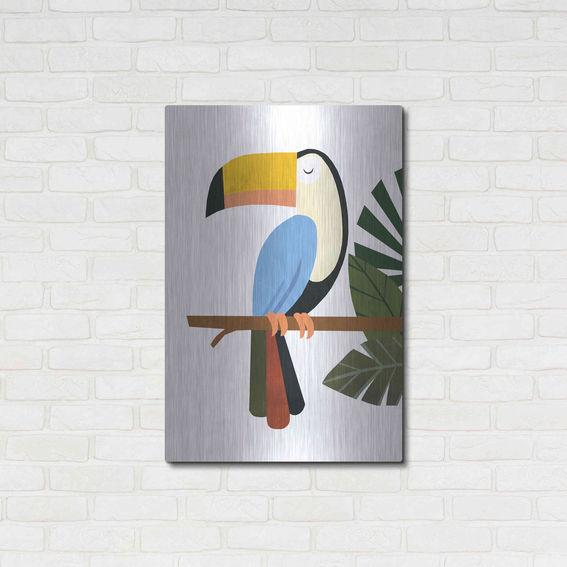Luxe Metal Art 'Tucker The Toucan' by Emily Kopcik, Metal Wall Art,24x36