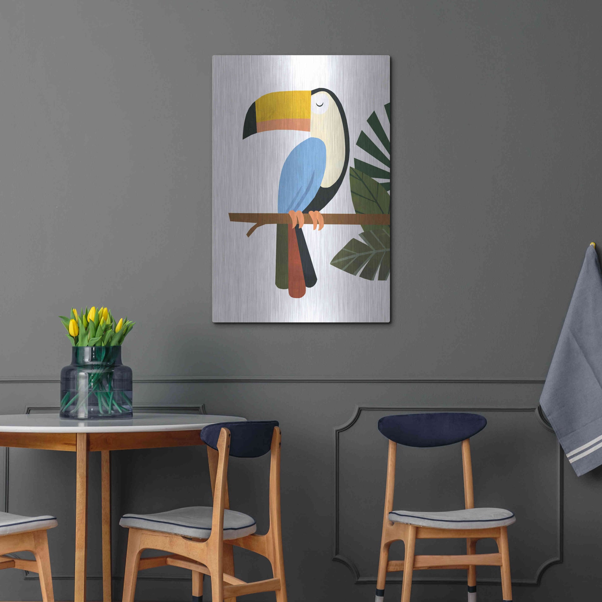 Luxe Metal Art 'Tucker The Toucan' by Emily Kopcik, Metal Wall Art,24x36