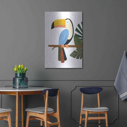 Luxe Metal Art 'Tucker The Toucan' by Emily Kopcik, Metal Wall Art,24x36