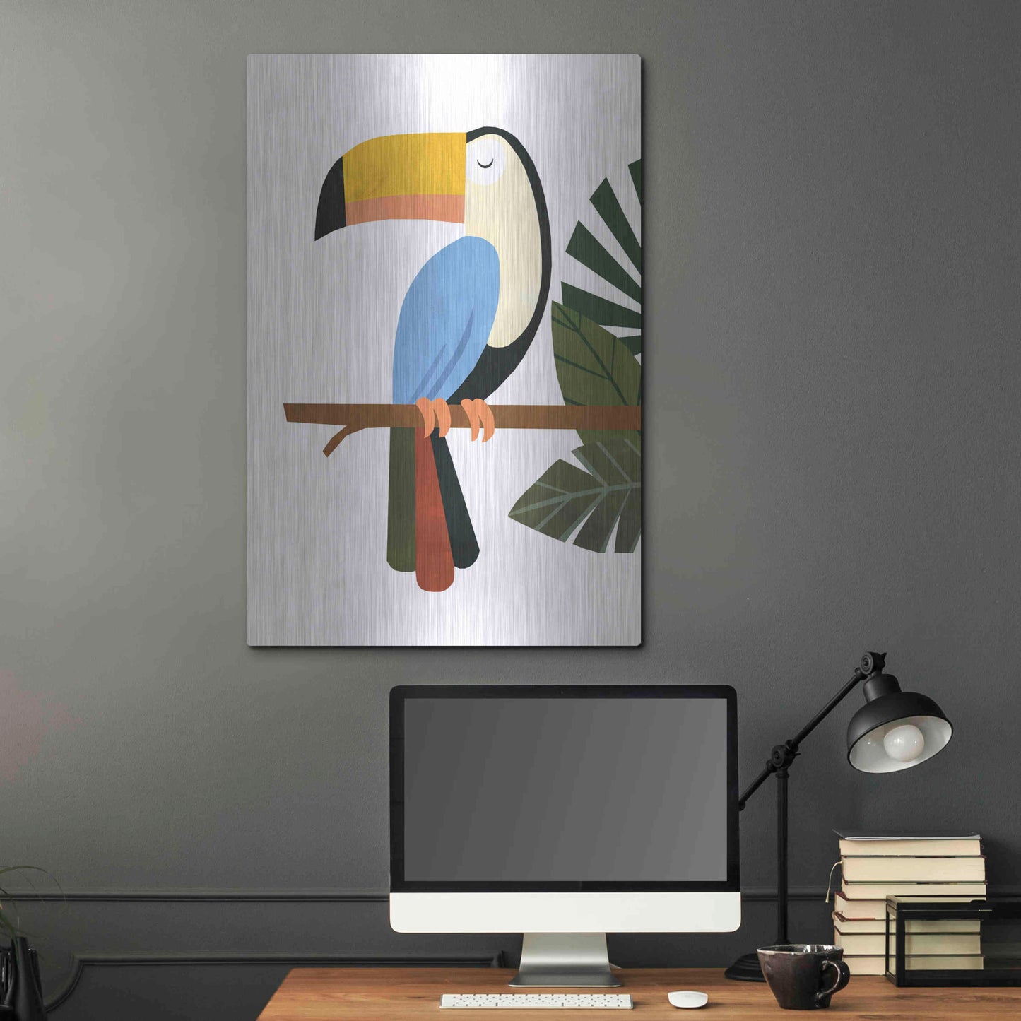 Luxe Metal Art 'Tucker The Toucan' by Emily Kopcik, Metal Wall Art,24x36