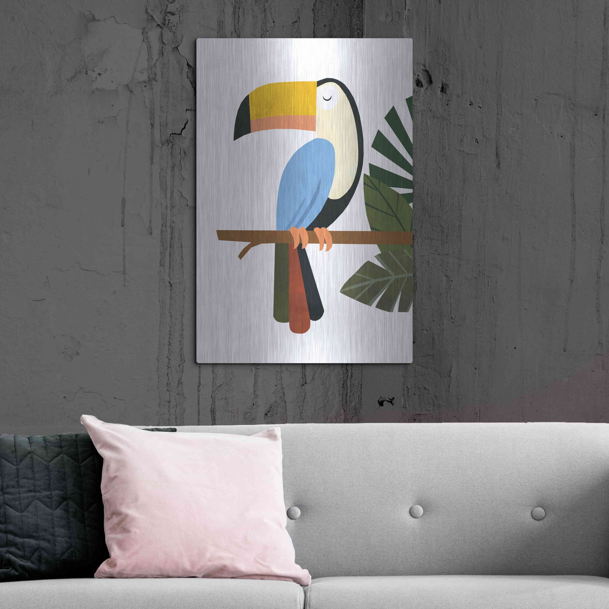 Luxe Metal Art 'Tucker The Toucan' by Emily Kopcik, Metal Wall Art,24x36