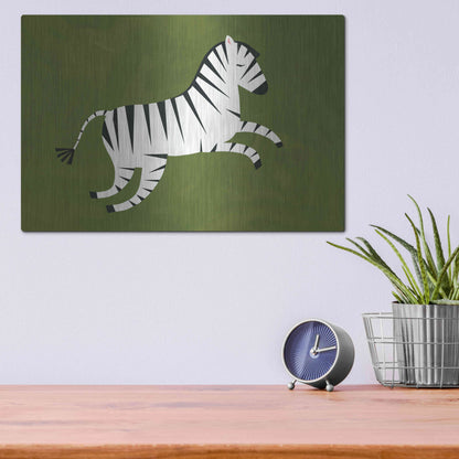 Luxe Metal Art 'Zebra' by Emily Kopcik, Metal Wall Art,16x12