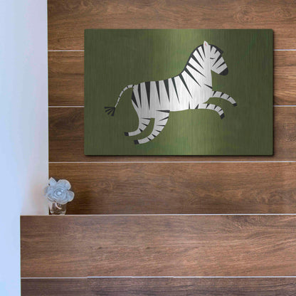 Luxe Metal Art 'Zebra' by Emily Kopcik, Metal Wall Art,16x12