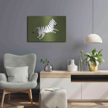 Luxe Metal Art 'Zebra' by Emily Kopcik, Metal Wall Art,24x16