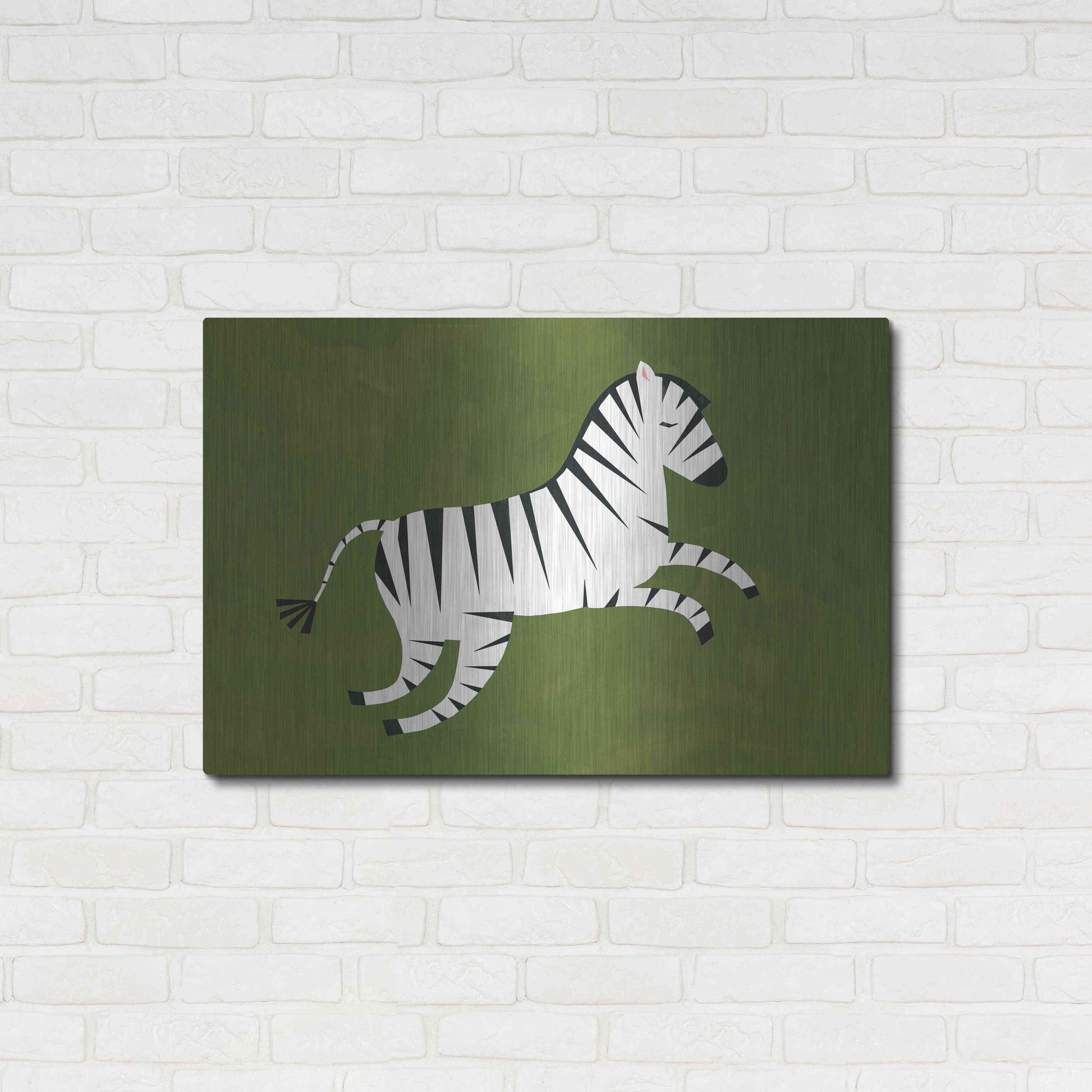 Luxe Metal Art 'Zebra' by Emily Kopcik, Metal Wall Art,36x24