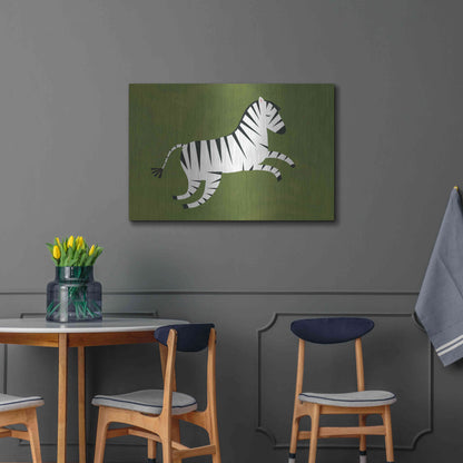 Luxe Metal Art 'Zebra' by Emily Kopcik, Metal Wall Art,36x24