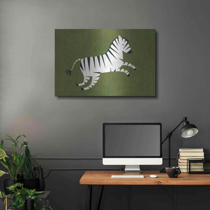 Luxe Metal Art 'Zebra' by Emily Kopcik, Metal Wall Art,36x24