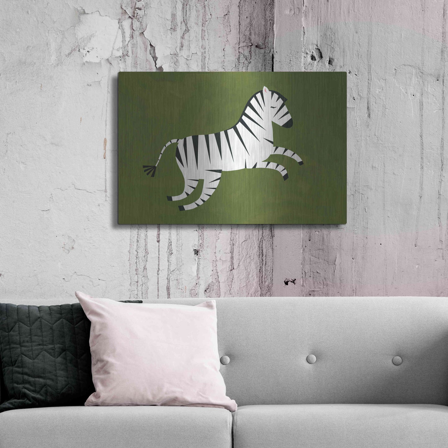 Luxe Metal Art 'Zebra' by Emily Kopcik, Metal Wall Art,36x24