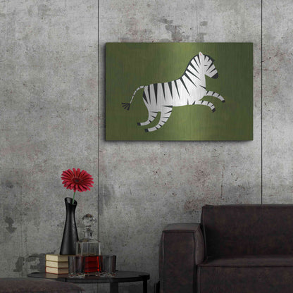 Luxe Metal Art 'Zebra' by Emily Kopcik, Metal Wall Art,36x24