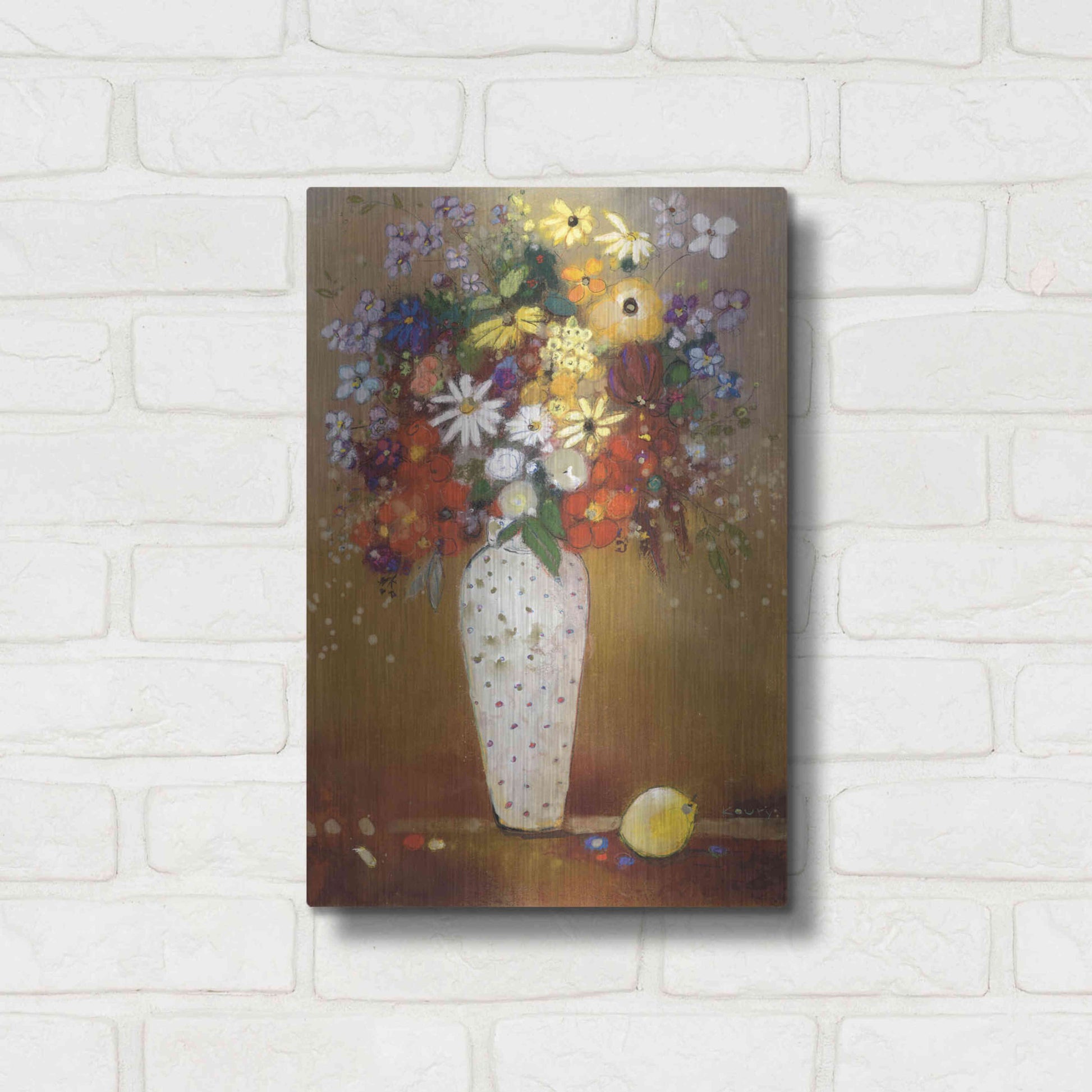 Luxe Metal Art 'After Redon' by Aleah Koury, Metal Wall Art,12x16