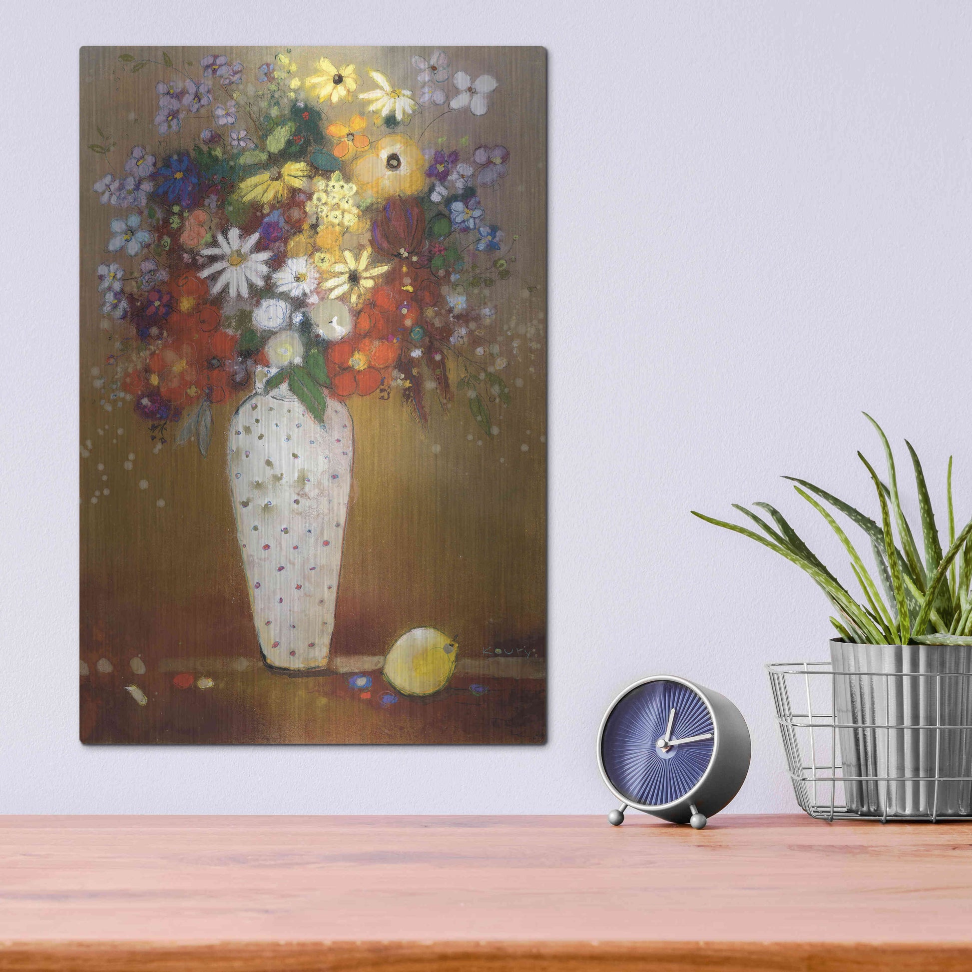 Luxe Metal Art 'After Redon' by Aleah Koury, Metal Wall Art,12x16