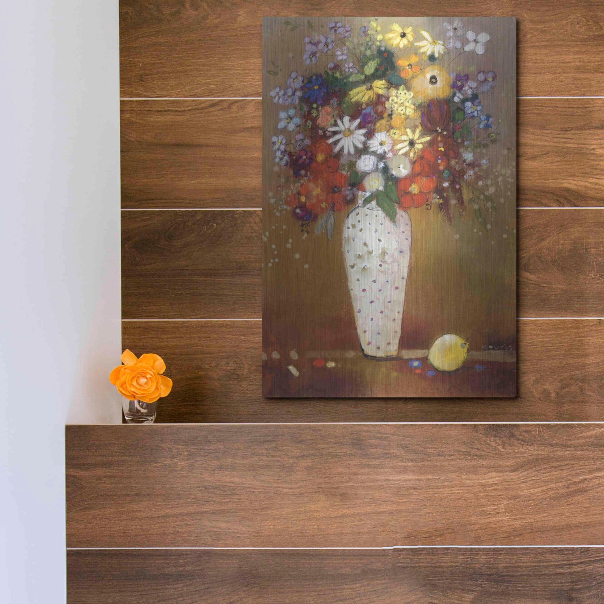 Luxe Metal Art 'After Redon' by Aleah Koury, Metal Wall Art,12x16