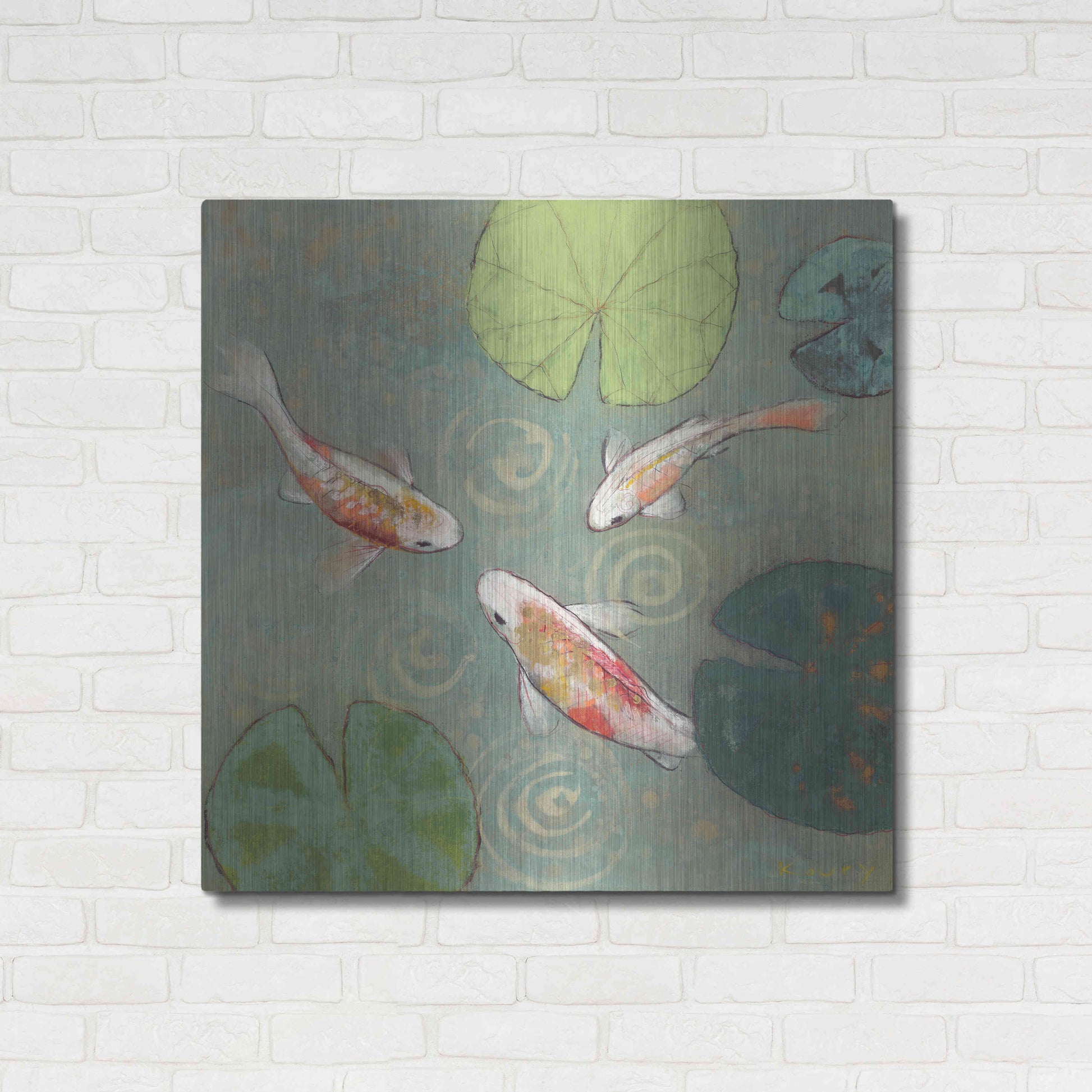 Luxe Metal Art 'Floating Motion I' by Aleah Koury, Metal Wall Art,36x36