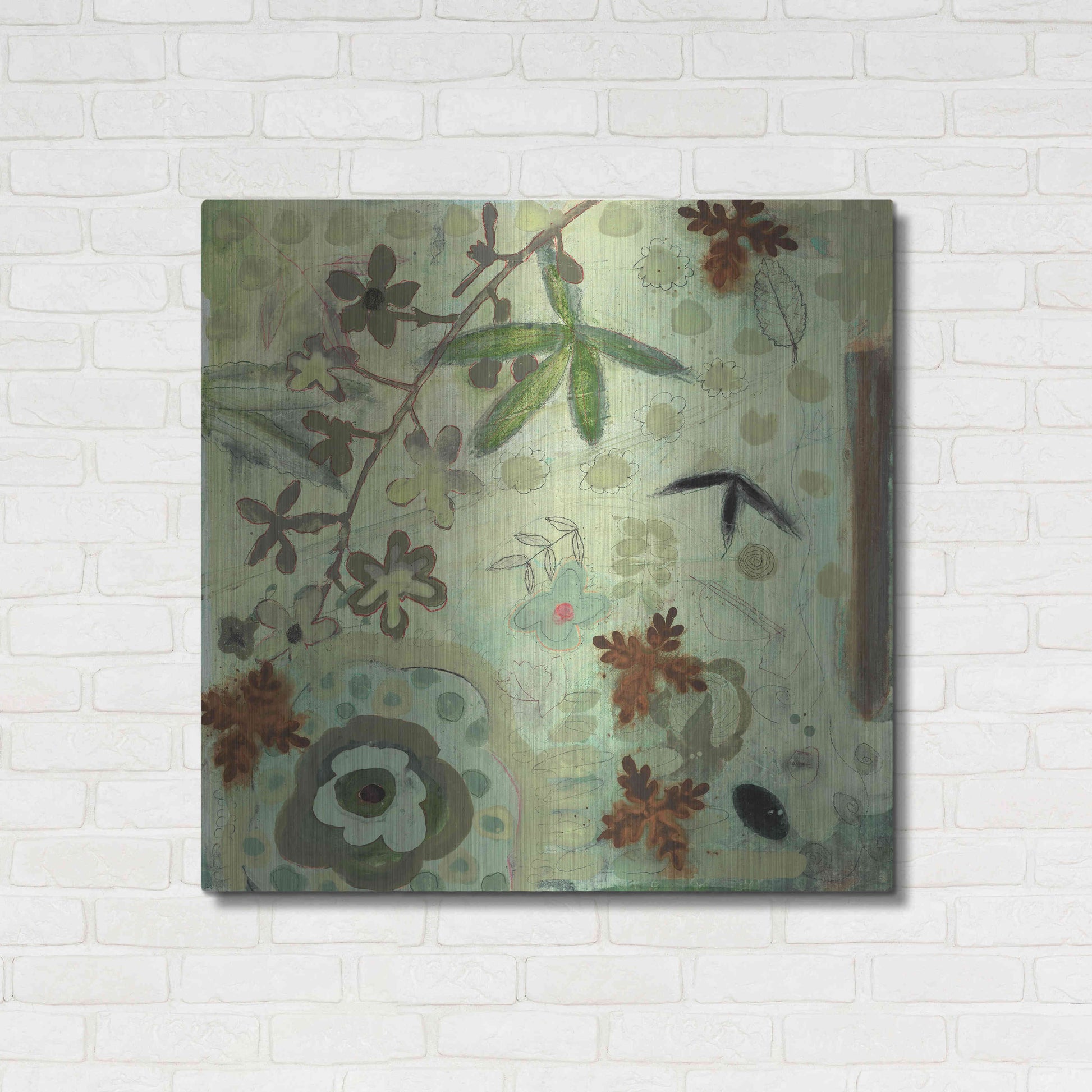 Luxe Metal Art 'Floral Fantasies 3' by Aleah Koury, Metal Wall Art,36x36