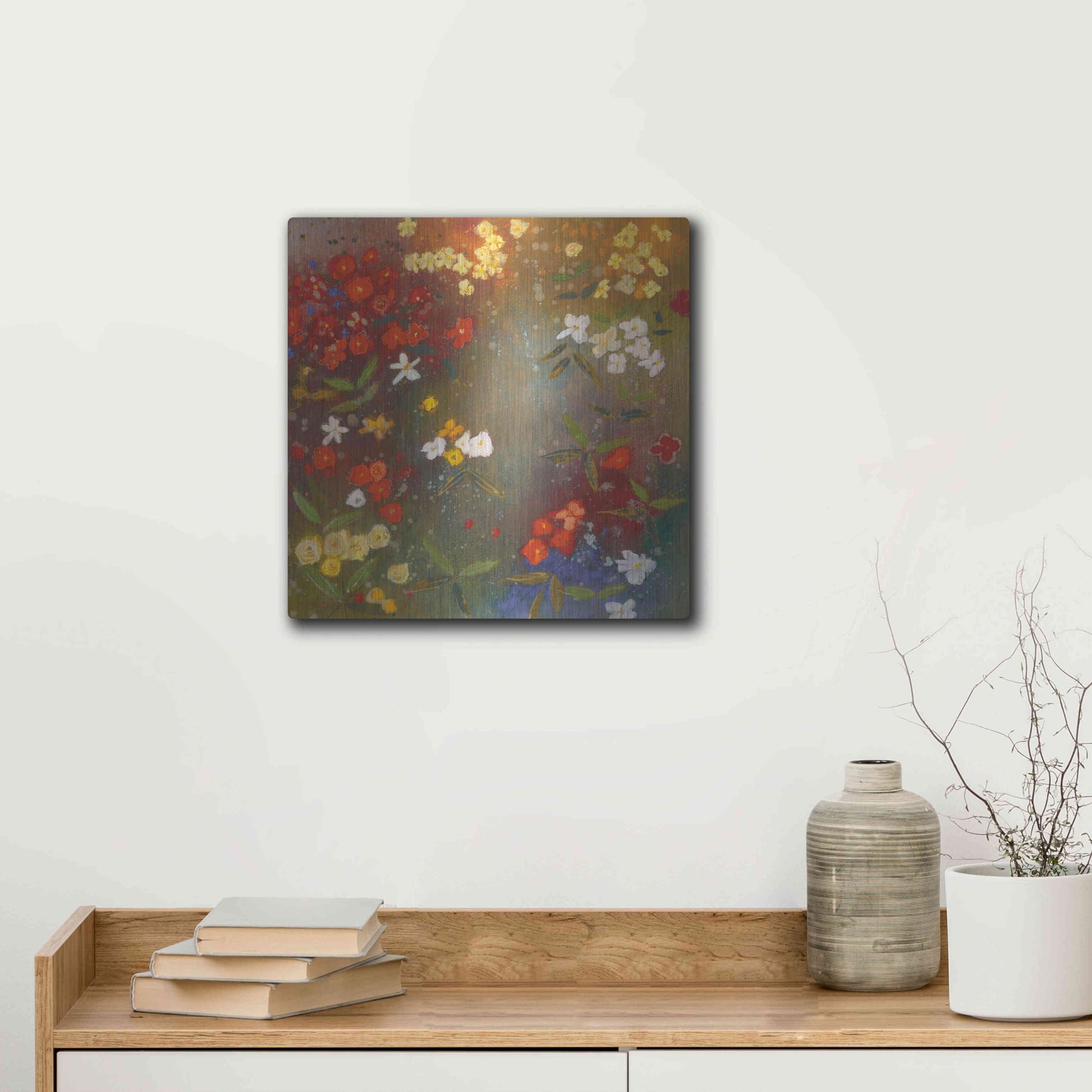 Luxe Metal Art 'Gardens in the Mist IV' by Aleah Koury, Metal Wall Art,12x12