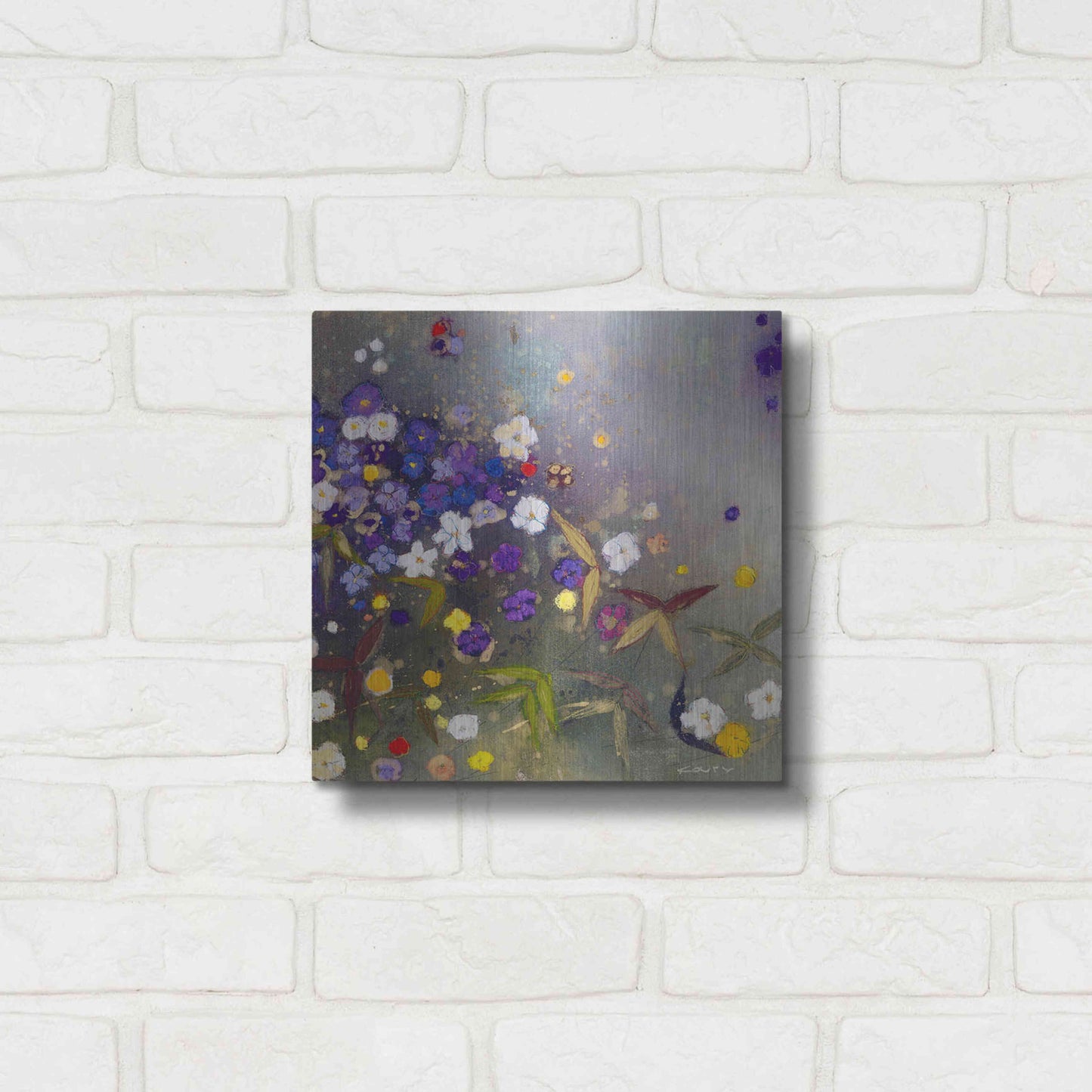 Luxe Metal Art 'Gardens in the Mist IX' by Aleah Koury, Metal Wall Art,12x12